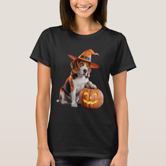 Halloween Beagle For Dog Lovers Charming Costume F T-Shirt (Front)