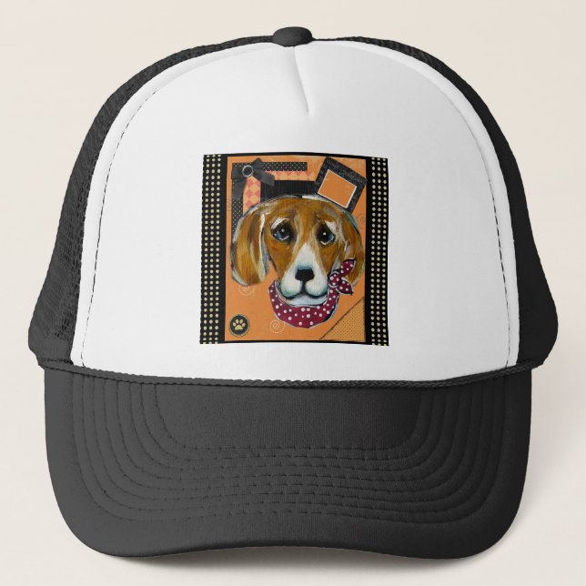 HALLOWEEN BEAGLE TRUCKER HAT (Front)