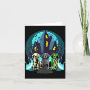 Halloween Beagles Zombie Skeleton Black Beagle Dog Card