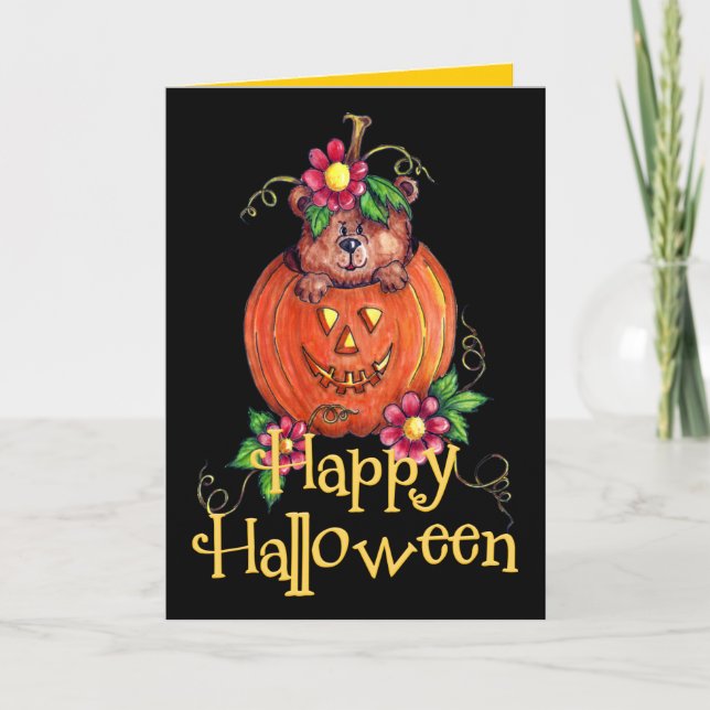Halloween Bear Greeting Card (Front)