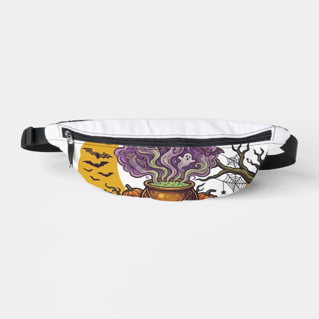 Halloween Become Anything Cauldron Cat Ghost Pumpk Fanny Pack (Front)