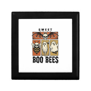 Halloween Bee Pun Vintage Engraving Ghost Bee Shir Gift Box