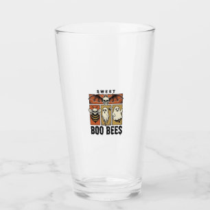 Halloween Bee Pun Vintage Engraving Ghost Bee Shir Glass