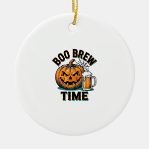 Halloween Beer Shirt Vintage Pumpkin Party Tee_1 Ceramic Ornament