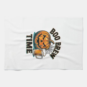 Halloween Beer Shirt Vintage Pumpkin Party Tee_1 Kitchen Towel