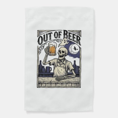 Halloween Beer Skeleton Vintage Party Garden Flag