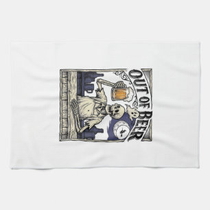 Halloween Beer Skeleton Vintage Party Kitchen Towel