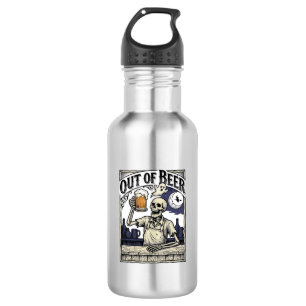 Halloween Beer Skeleton Vintage Party Stainless Steel Water Bottle