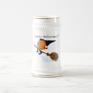 Halloween Beer Stein Witch Pumpkin