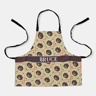 Halloween Beige Grey Minimal Pattern Apron