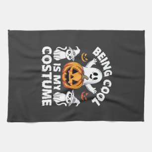 Halloween Being Cool Is My Costume Ghost Design Kitchen Towel