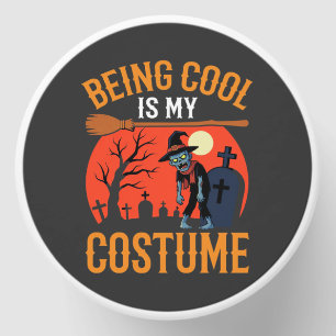 Halloween Being Cool Is My Costume Zombie Design Mini Candle Favors