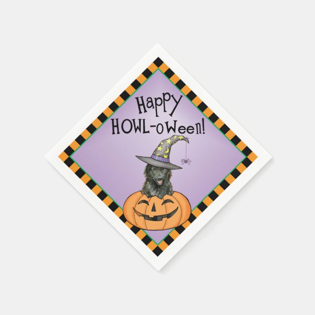 Halloween Belgian Sheepdog Napkins (Corner)