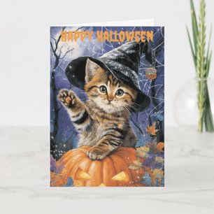 Halloween Bengal Cat Holiday Card