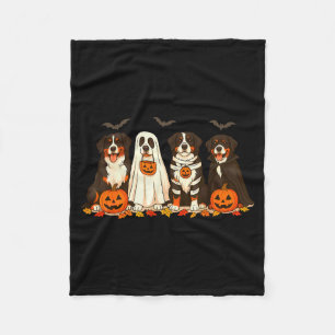 Halloween Bernese Mountain Dog Ghost Soky Bernese Fleece Blanket