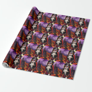Halloween Bernese Mountain Dog Pumpkins Scary Wrapping Paper