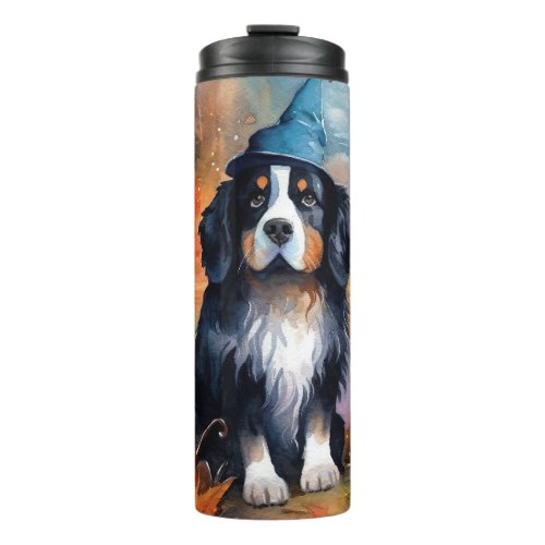 Halloween Bernese Mountain With Pumpkins Scary Thermal Tumbler