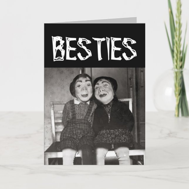HALLOWEEN BESTIES BEST FRIEND FUNNY GREETING CARD (Front)
