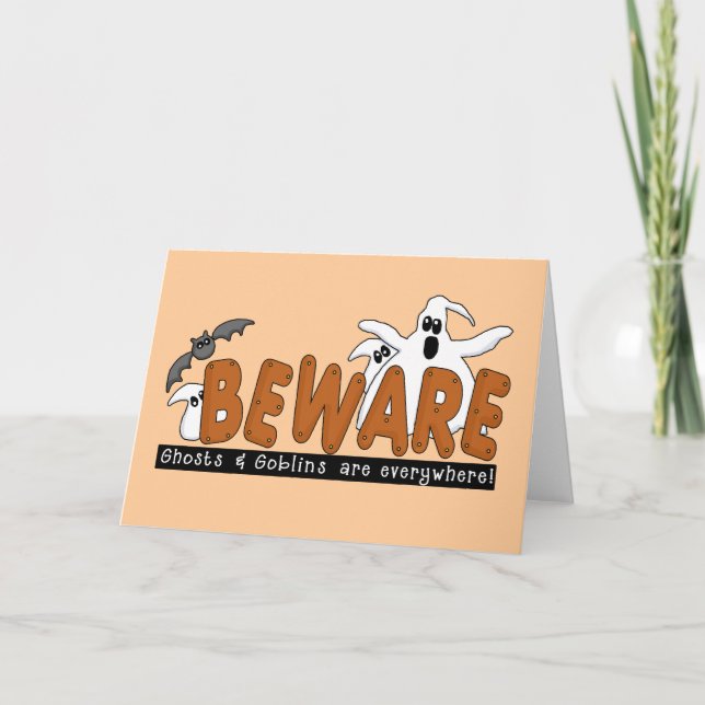 Halloween Beware T-shirts and Gifts Card (Front)