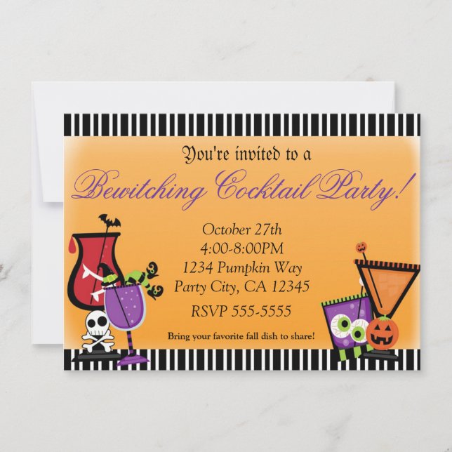 Halloween Bewitching Cocktail Party Invitation (Front)
