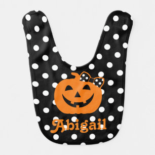 Halloween Bib Pumpkin Personalize Bib  Baby Girl
