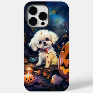 Halloween Bichon Frise With Pumpkins Scary Case-Mate iPhone 14 Pro Max Case