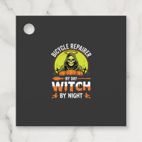 Halloween Bicycle Repairer By Day Witch By Night Favor Tags