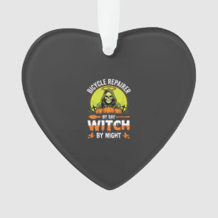 Halloween Bicycle Repairer By Day Witch By Night Ornament