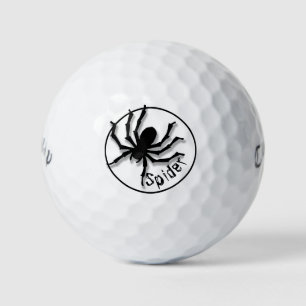 Halloween Big Black Spider Silhouette Creepy Golf Balls