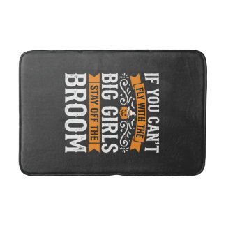 Halloween Big Girls Broom Witch Design_1 Bath Mat