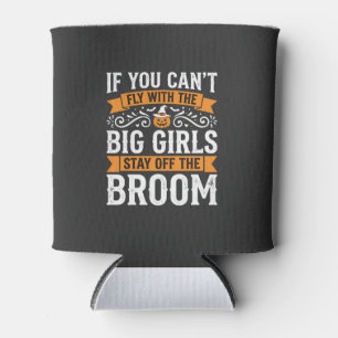 Halloween Big Girls Broom Witch Design_1 Can Cooler