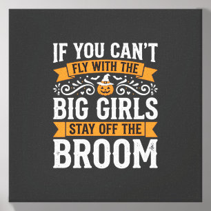 Halloween Big Girls Broom Witch Design_1 Canvas Photo Tile