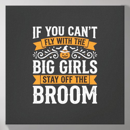Halloween Big Girls Broom Witch Design_1 Canvas Photo Tile