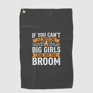Halloween Big Girls Broom Witch Design_1 Golf Towel