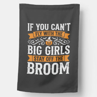 Halloween Big Girls Broom Witch Design_1 House Flag