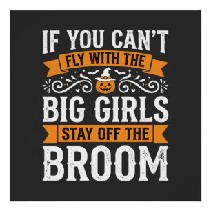 Halloween Big Girls Broom Witch Design_1 Poster