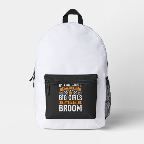 Halloween Big Girls Broom Witch Design_1 Printed Backpack