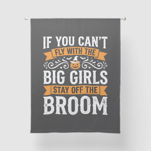 Halloween Big Girls Broom Witch Design_1 Sheer Curtains
