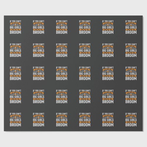 Halloween Big Girls Broom Witch Design_1 Wrapping Paper