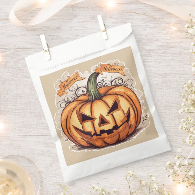Halloween: Big Pumpkin -  Favor Bag (Clipped)