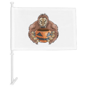 Halloween Bigfoot Car Flag