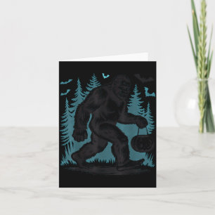Halloween Bigfoot Pumpkin Card