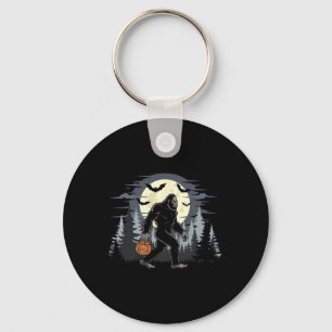 Halloween Bigfoot Sasquatch In The Forest Jack-o-l Keychain