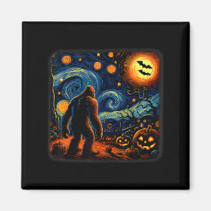 Halloween Bigfoot Starry Night Van Gogh Sasquatch Magnet