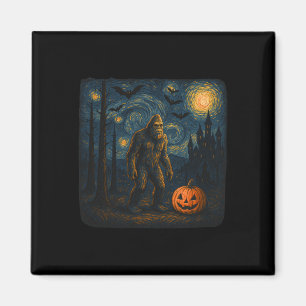 Halloween Bigfoot Starry Night Van Gogh Sasquatch  Magnet