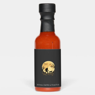 Halloween Bigfoot Walking Labrador Under Full Moon Hot Sauces