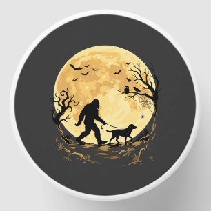 Halloween Bigfoot Walking Labrador Under Full Moon Mini Candle Favors