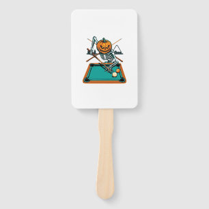 Halloween Billiards Pumpkin Skeleton Pool Hand Fan