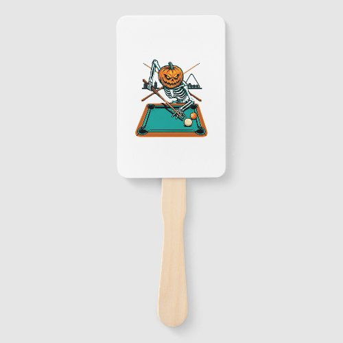 Halloween Billiards Pumpkin Skeleton Pool Hand Fan
