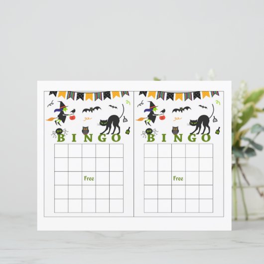 Halloween bingo,halloween witch,bat (Standing Front)